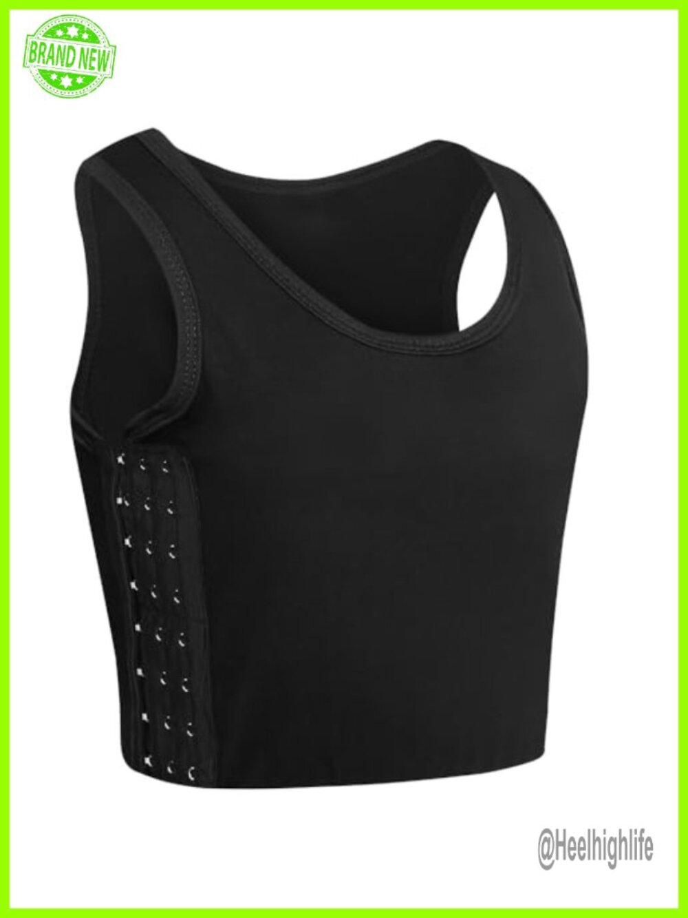 Chest Binder Tank Top FTM Breathable Cotton Adjustable Hook & Eye